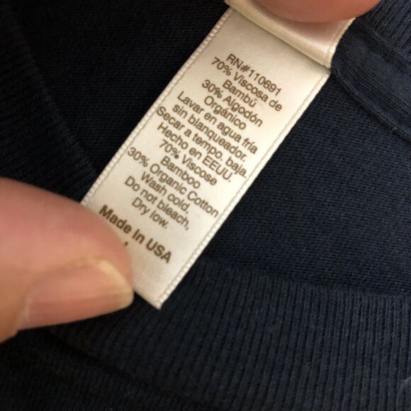 Royal Apparel 73051 Unisex Organic Bamboo/Cotton T Shirt Large Navy Midnight NWT - Picture 4 of 10